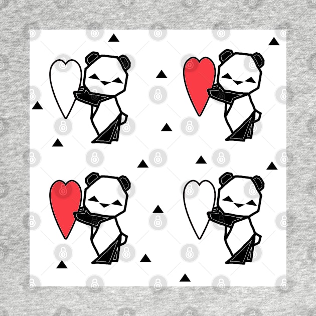 Origami Panda Heart Love by tandre